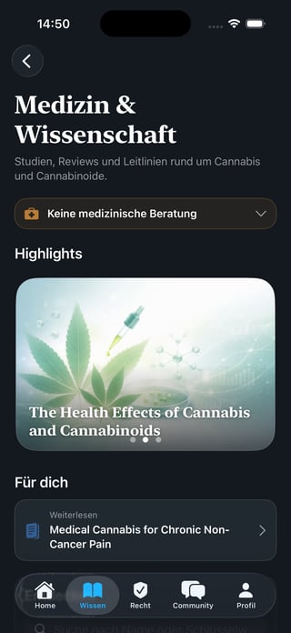 Leafari Medizinansicht mit medizinischen Grundlagen und Orientierung