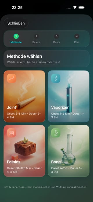 Leafari Smart Session mit Methodenwahl für den Start